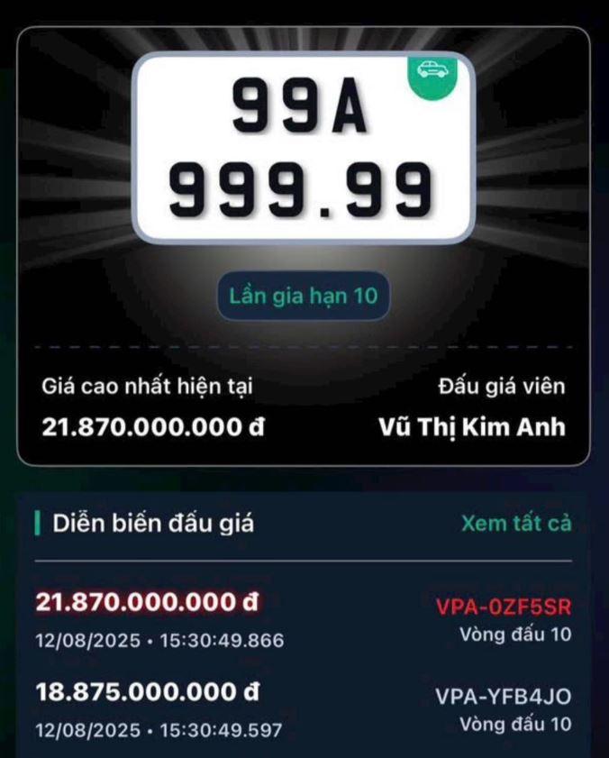 Biển số 99A-999.99 Bắc Ninh