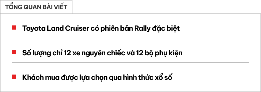 Phiên bản giới hạn Toyota Land Cruiser 300 Rally Raid