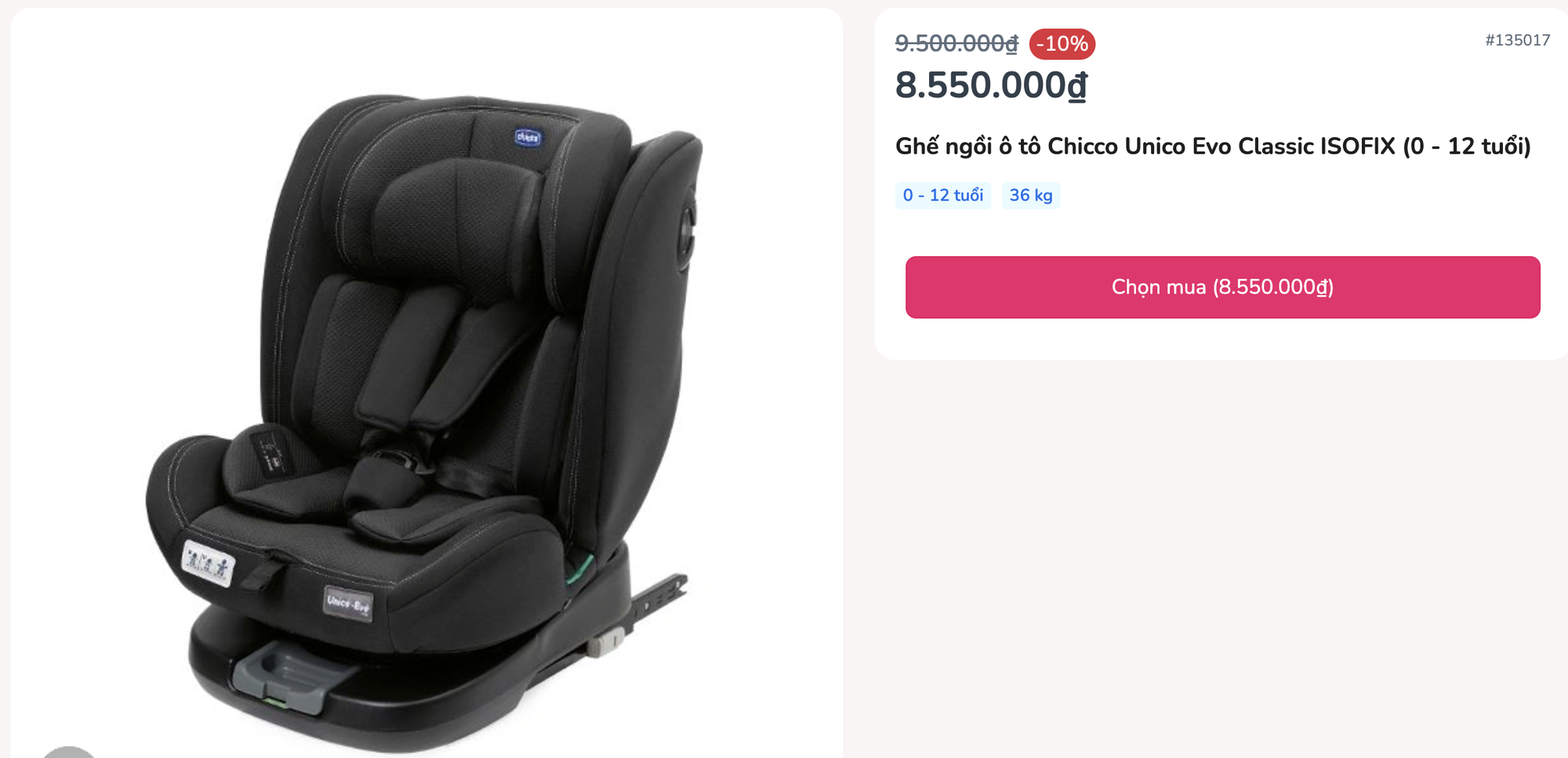 Biểu đồ so sánh giá ghế ô tô