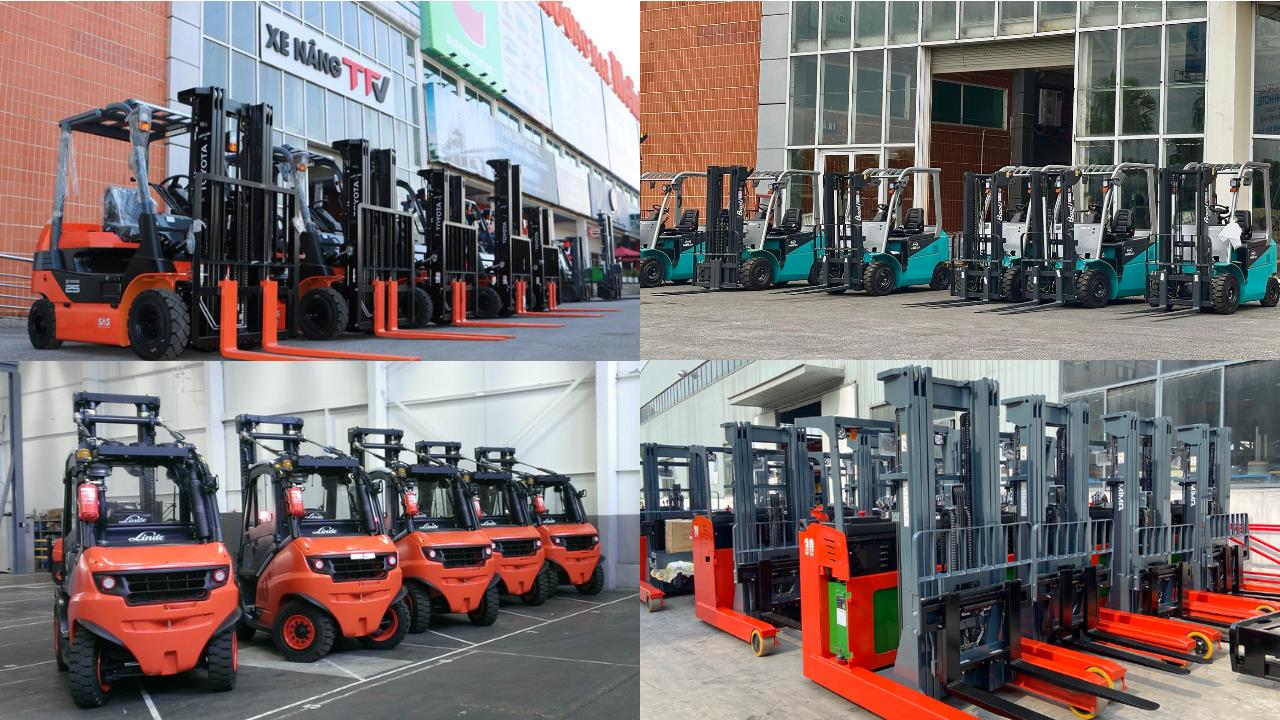 Một số dòng xe nâng tại kho TFV Industries Dòng xe nâng đa dạng tại kho