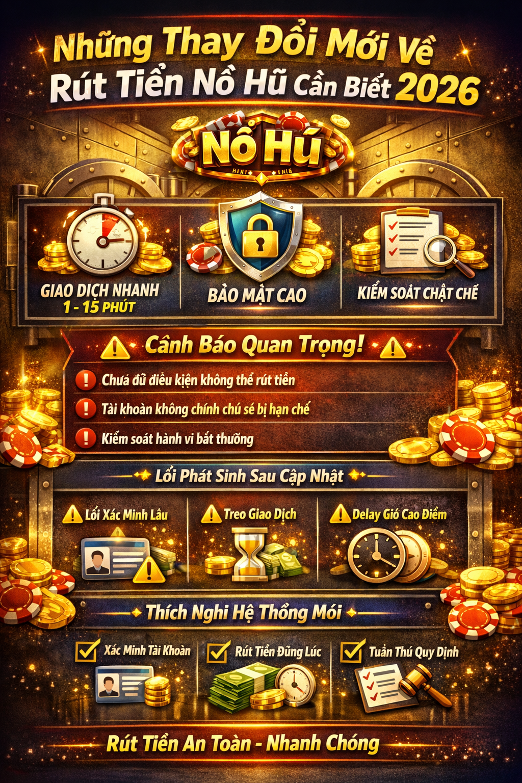 Những thay đổi mới về rút tiền nổ hũ